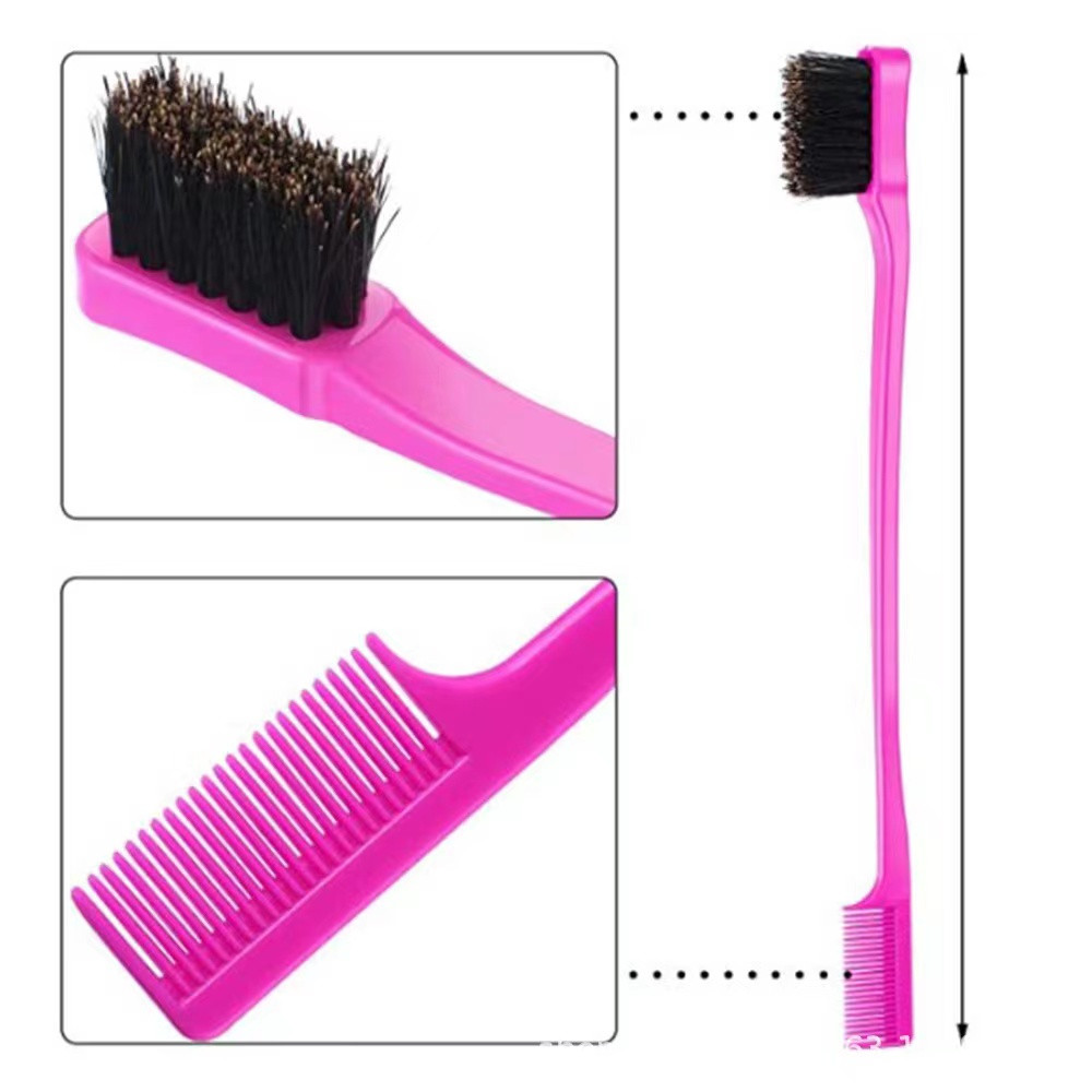 BIOSLLE 2 Sided Pink Hair Edge Control Brush 