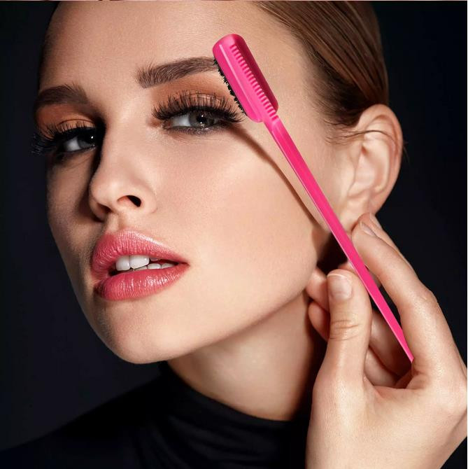 BIOSLLE Hair Edge Control Brush 3 in 1 Pink